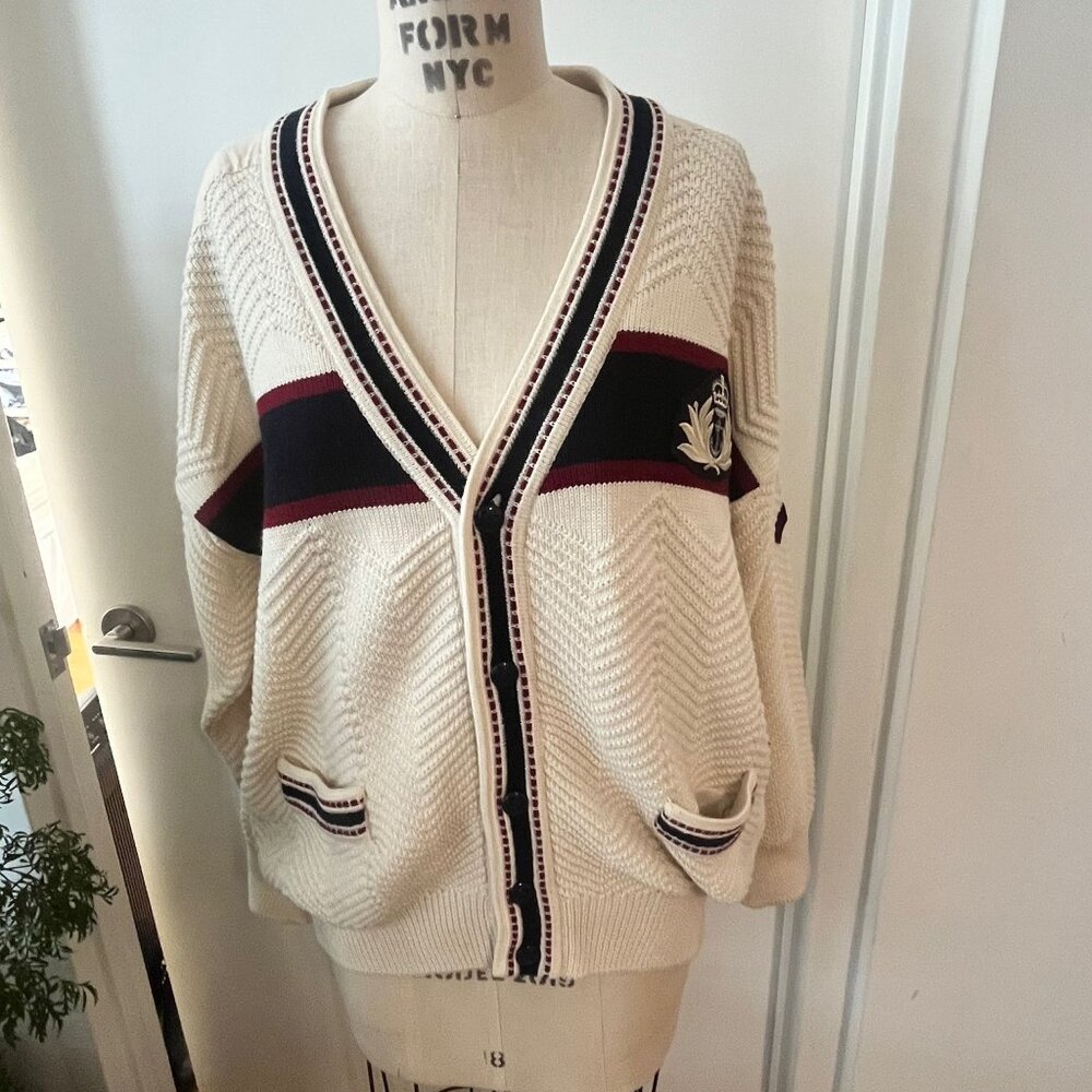 Vintage PORTUS & PULL Nautical Oversized Cardigan Size 5 (Large)‎